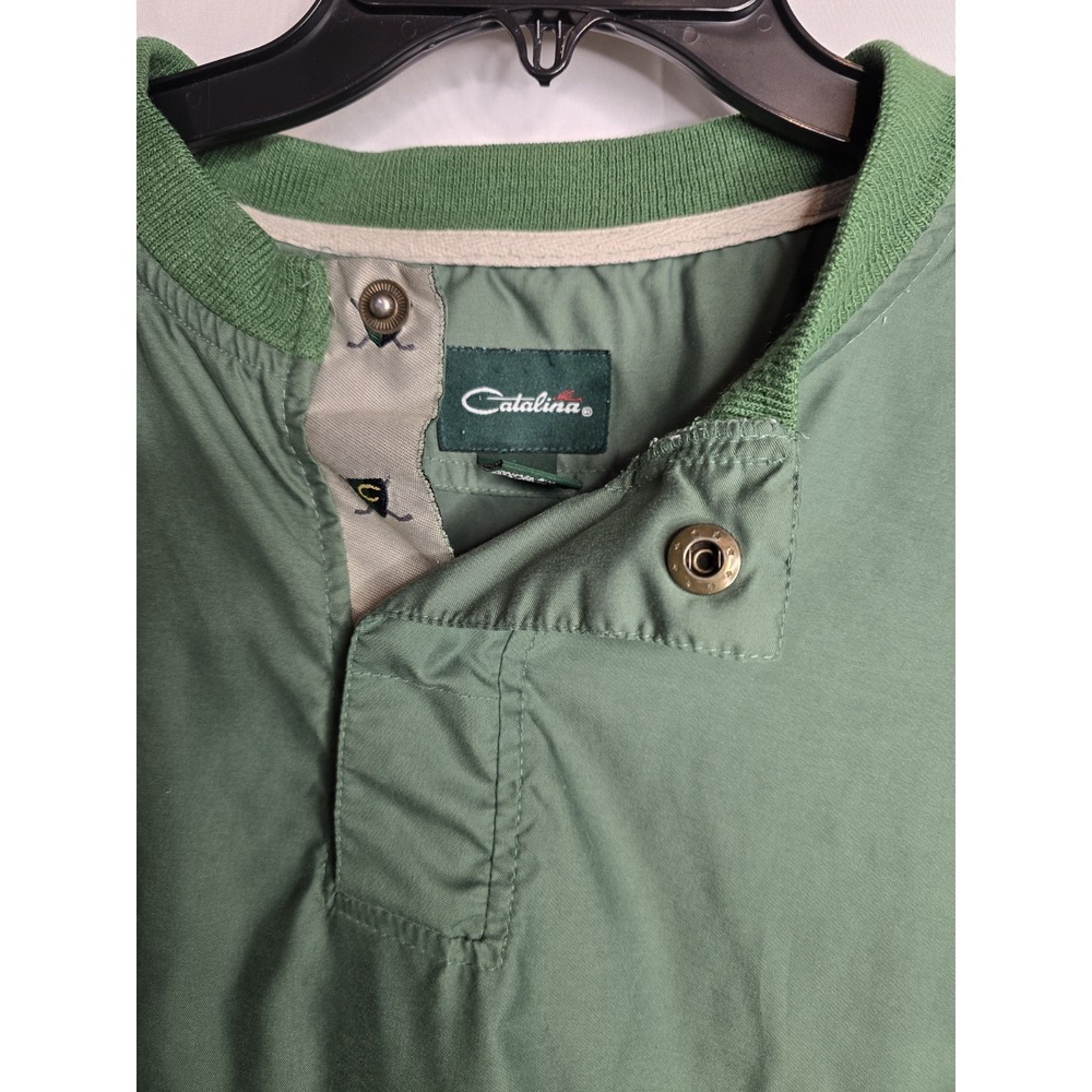 Mens XL Golf Pullover Catalina Green‎ Long Sleeve 3/4 Snap